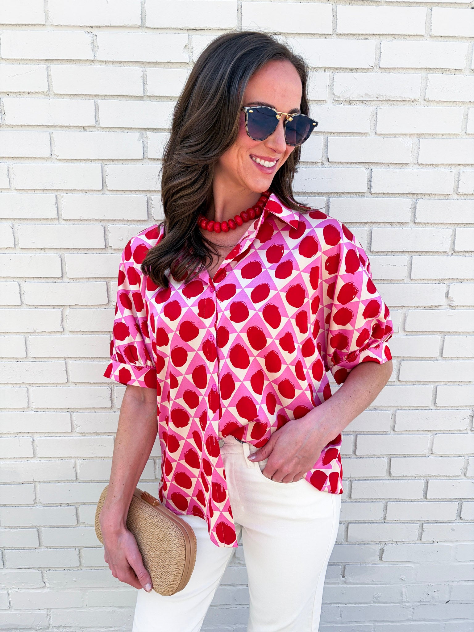 Soft Sunset Polka Dot Top