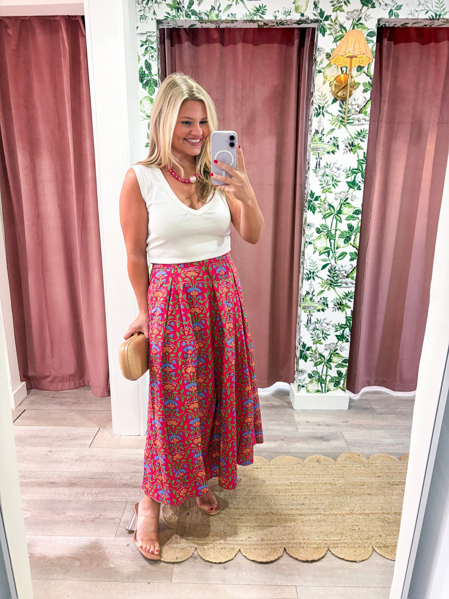Gardenia Glow Midi Skirt
