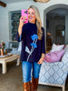 Bluebell Walks Mock Neck Sweater