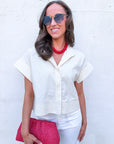 Timeless Touch Collar Top-Linen