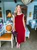 Everyday Easy Knit Dress- Merlot