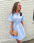 Crisp Summer Button Down Mini Dress