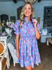 Strolling Through Floral Dress-Periwinkle