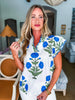 Lavender Love Floral Top-Off White/Blue