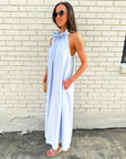 Julia Pinstripe Maxi Dress
