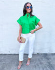 Timeless Touch Collar Top-Green