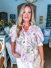 Vineyard Plans Floral Top- Pink