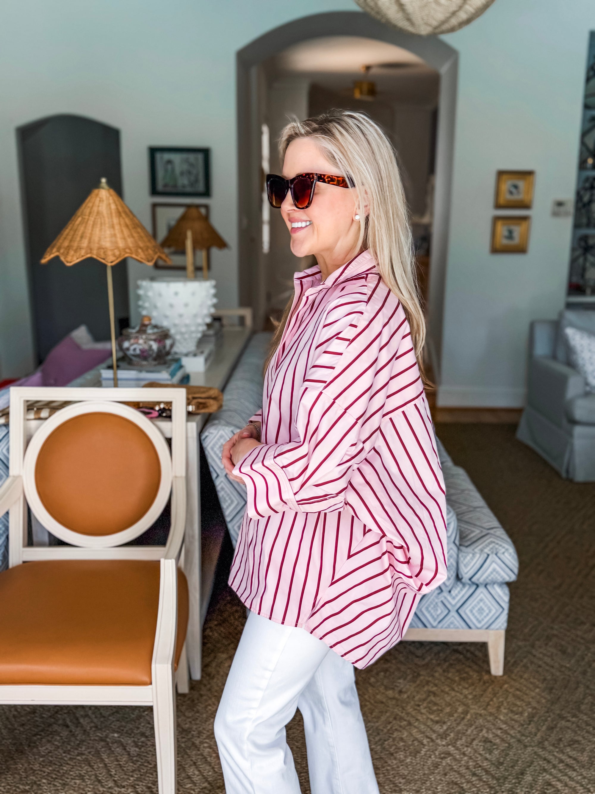 Happy Heart Oversized Striped Top