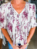 Misty Love Floral Pintuck Top