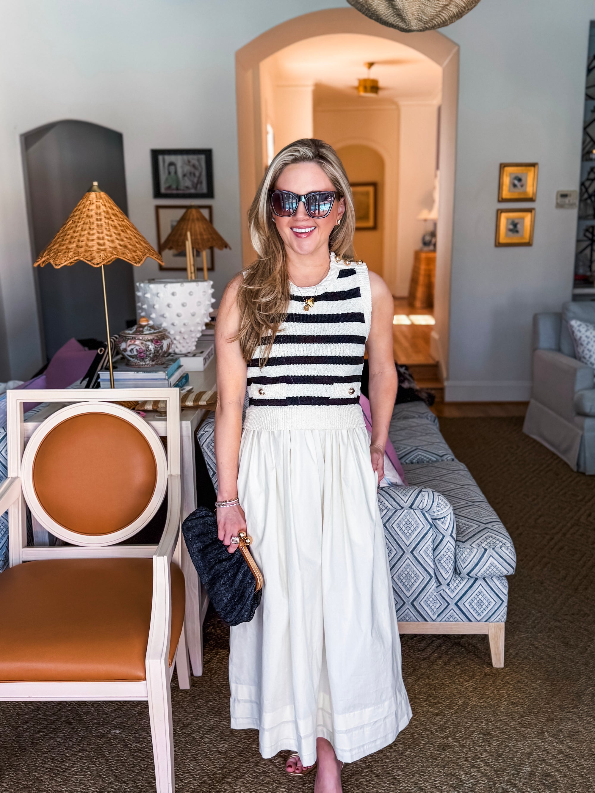 Sailor Chic Knit Midi Dress