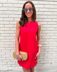 Light of Life Embroidered Dress-Red