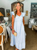 In the Clouds Midi Dress-Chambray