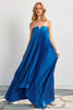 Moonglade Pleated Maxi Dress-Blue Quartz