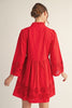Eyelet Love Mini Dress-Red