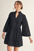 Eyelet Love Mini Dress-Black