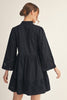 Eyelet Love Mini Dress-Black
