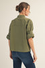 Midtown Chic Button Down Top-Olive