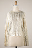 Metallic Moment Knit Sweater-Champagne