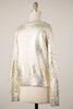 Metallic Moment Knit Sweater-Champagne