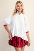 Study in Style Half Zip Top-White