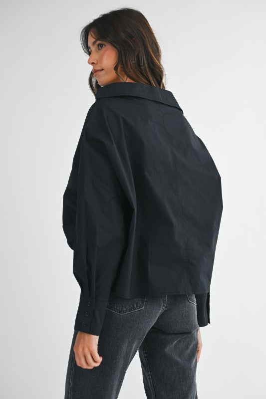 Caught Up Twist Detail Top- Black