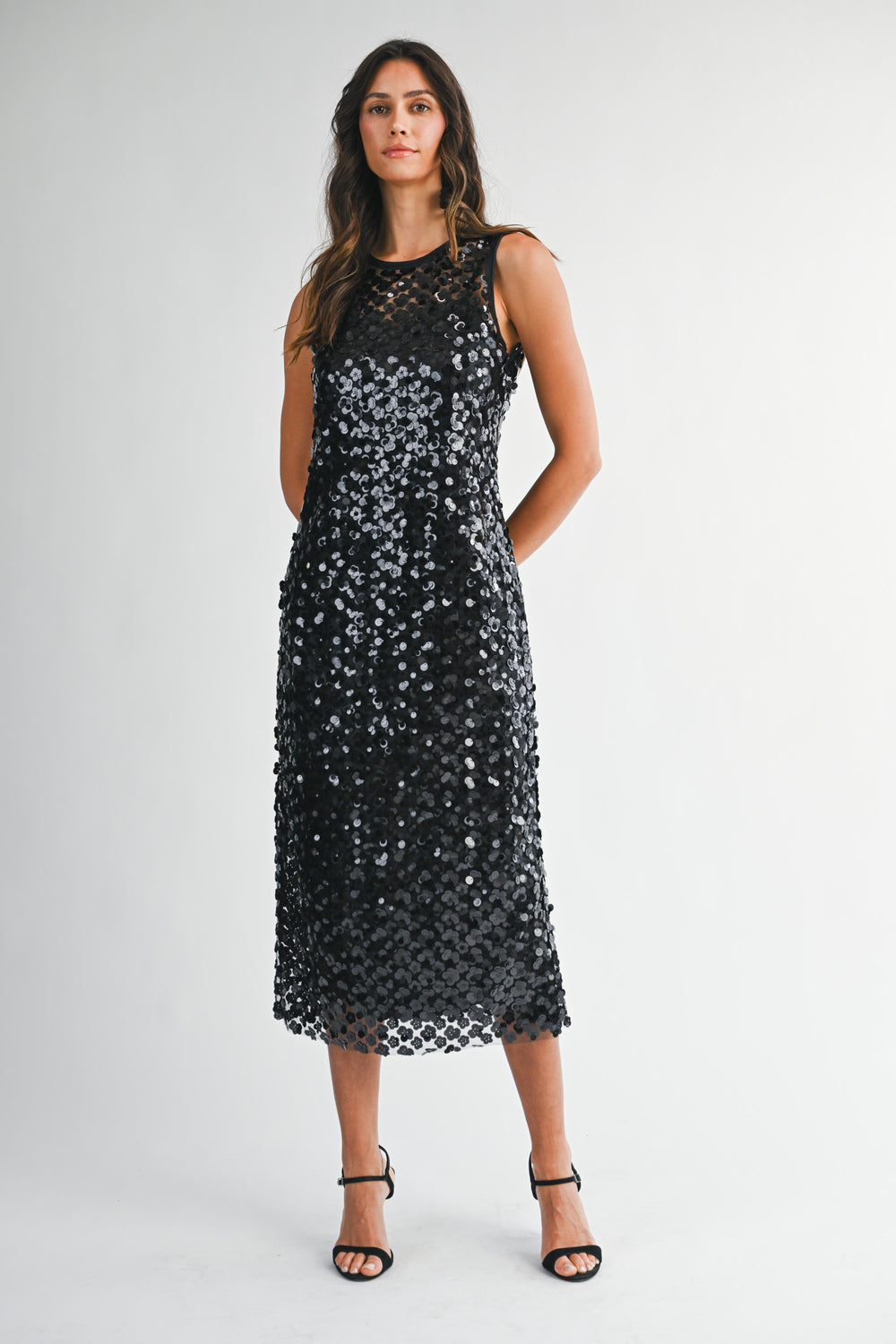 Stand Out Sequined Midi Dress