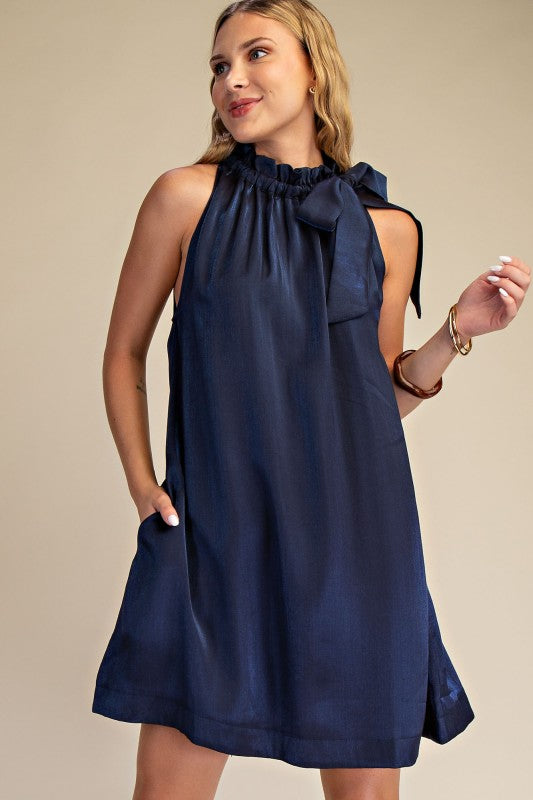 Touch of Glam Mini Dress-Navy