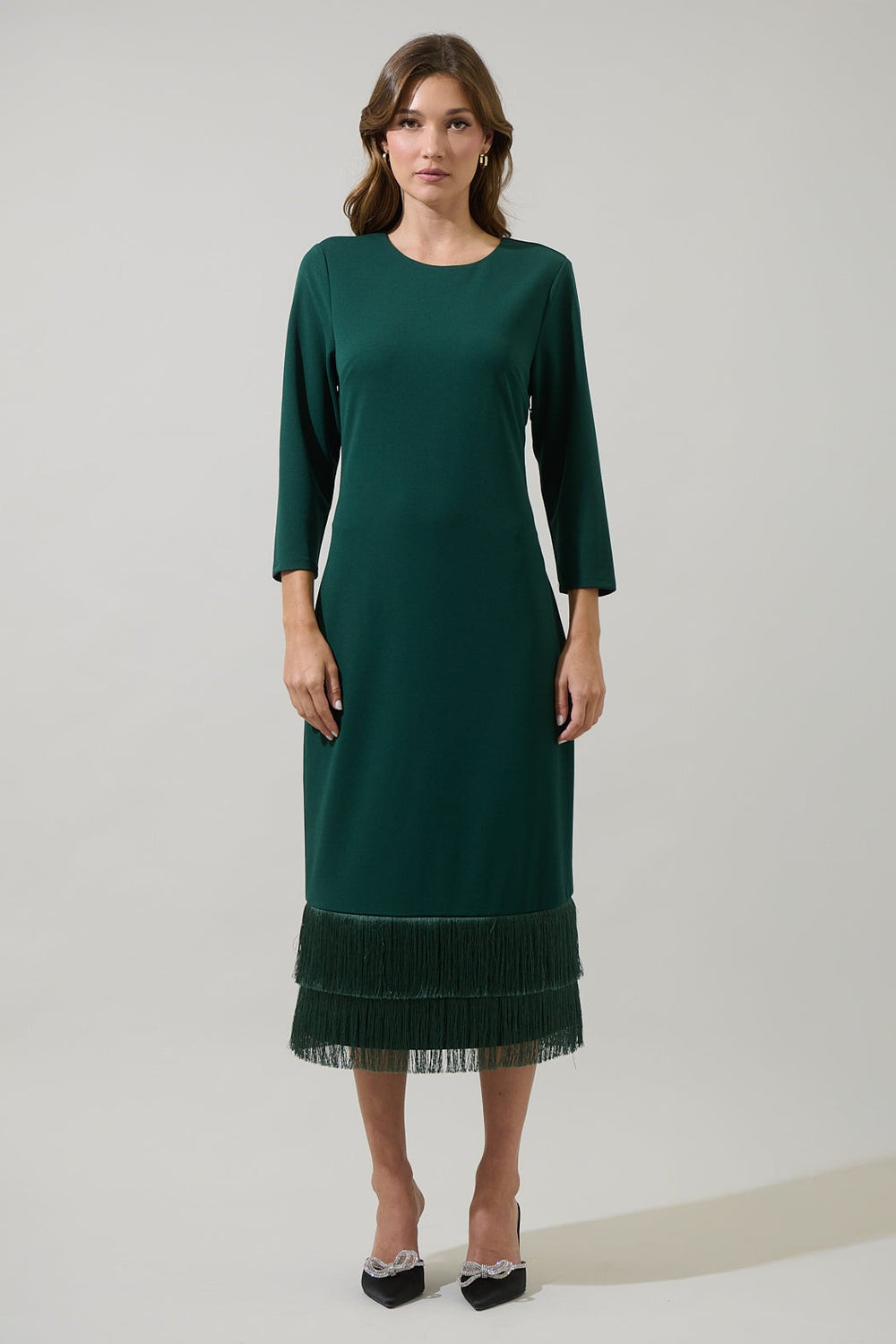 Dinner Party Fringe Midi Dress