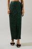 Special in Sequins Wrap Maxi Skirt-Emerald