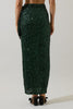 Special in Sequins Wrap Maxi Skirt-Emerald