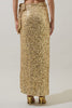 Special in Sequins Wrap Maxi Skirt-Gold