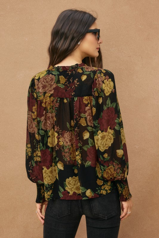 Twilight Bloom Floral Top