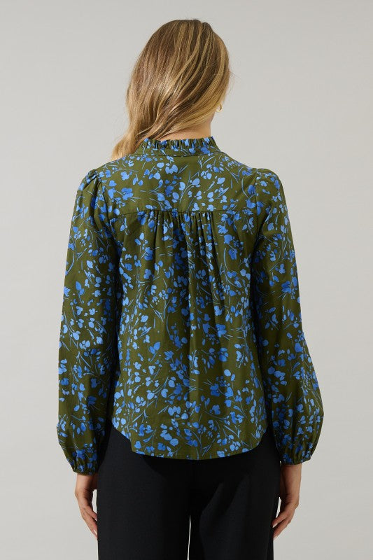 PREORDER: Floral Nellian Ruffle Top