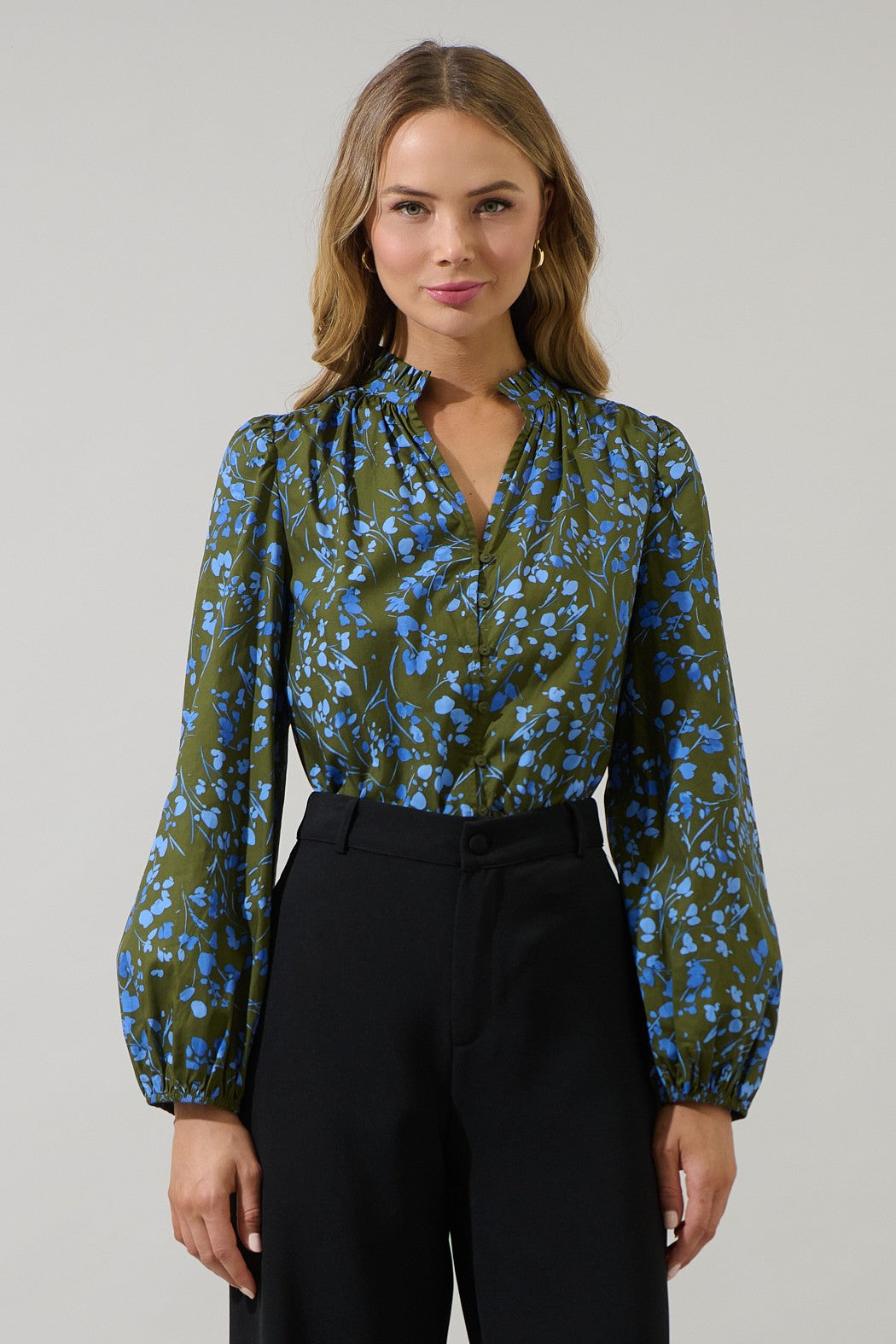 PREORDER: Floral Nellian Ruffle Top