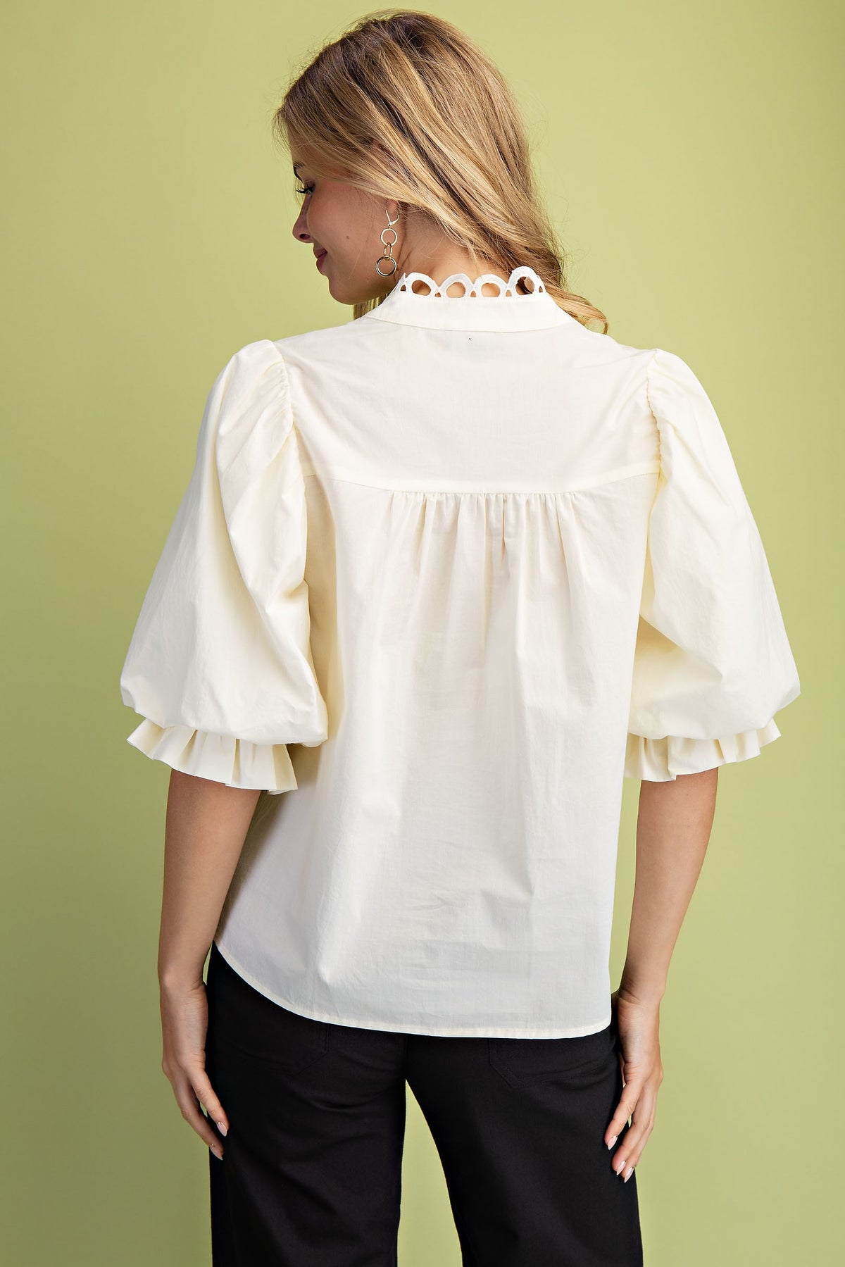 Rosemere Button Down Top-Cream