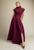 Fit & Flare Maxi Skirt-Wine