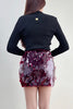 Glam Holiday Sequin Mini Skirt-Burgundy