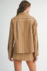 Study Session Striped Skort Set-Mocha