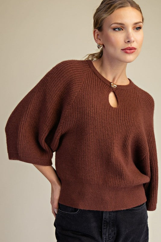 Warm Moments Sweater-Brown
