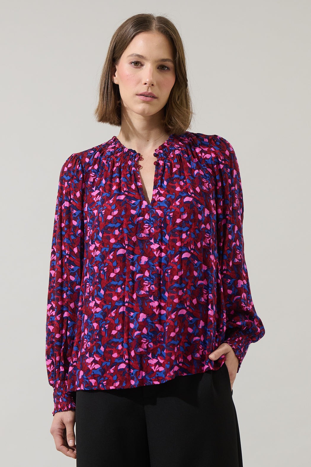 Turma Floral Ruffle Top