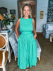 Sayulita Shores Midi Skirt-Green