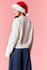Wreath and Pearl Eyelet Knit Sweater