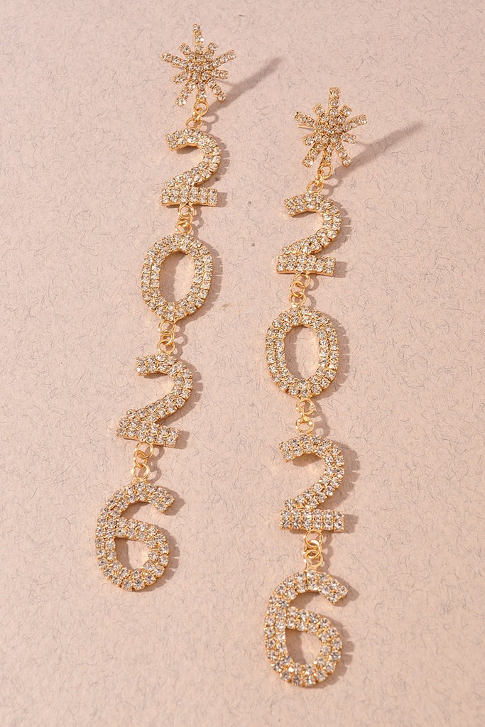 2026 Drop Earrings-Gold