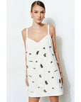 Something Special Embellished Mini Dress-Cream