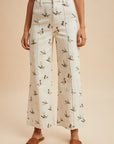 Mallard Meadow Wide Leg Crop Jeans-Ivory