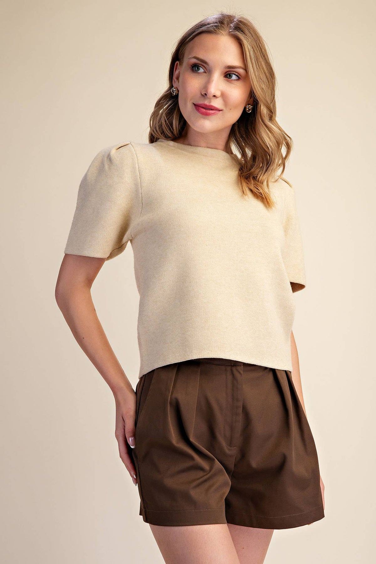 Sunday Autumn Knit Top-Beige