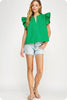 Kind Eyes Poplin Top-Emerald