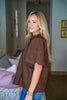 Sweet Harmony Eyelet Top-Brown