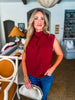 Polished Affair Top-Burgundy
