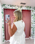 Sunday Melody Peplum Top-Off White